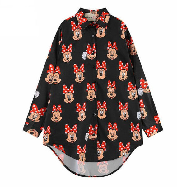 Vintage Turn-Down Collar Tops